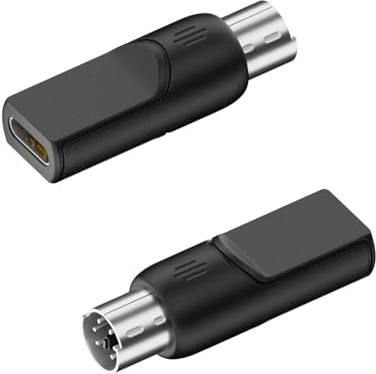 QIANRENON PS/2 to USB C Mouse Keyboard Adapter PS/2 Male to USB Type C Female Converter PS2 Plug to Type C Socket Connector, Not Support Hot Swapping, for PC Barcode Scanner, 2Pcs