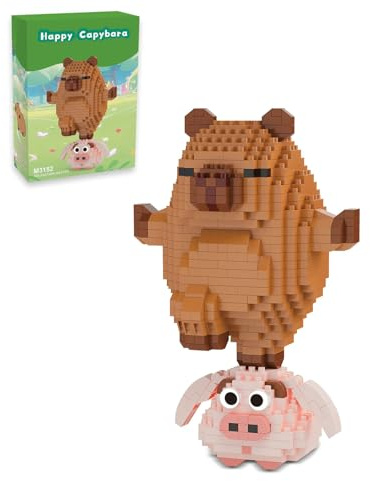 ZenithBurst Capybara Klemmbausteine Set, Mini Bausteine Set für Erwachsene, Klemmbausteine Tiere Capybara Modell, Micro Bricks zum Bauen & Dekorieren