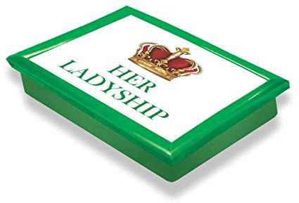 HIS HER Lordship Ladyship LAPTRAY Cushion Breakfast Serving Food Dinner Lap Tray (Ladyship)