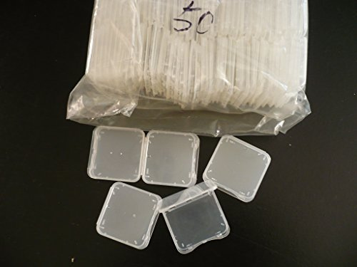 50 Pack SD MMC / SDHC PRO DUO Memory Card Plastic Storage Jewel Case (memory card not included) (1 3/8 x 1 3/8 x 1/4)