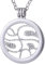 Morella Damen Halskette 70 cm Edelstahl mit Amulett und Coin 33 mm Glücksmuster Silber in Schmuckbeutel