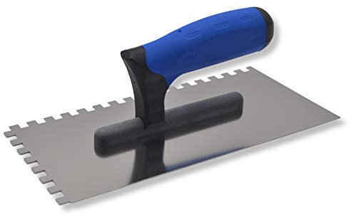 DEWEPRO® Zahnkelle - Zahnspachtel - Glättekelle gezahnt - Zahnung: 8x8mm - Zahnglättekelle - Modell Profi III