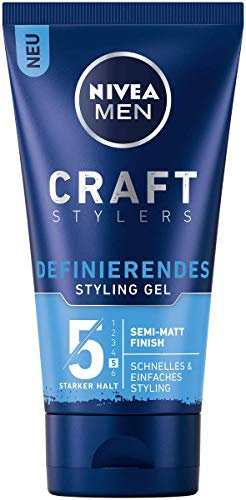 NIVEA MEN Haargel mit semi-mattem Finish, einfaches Haarstyling mit starkem Halt, Haargel für Männer mit Vitamin E, Craft Stylers Definierendes Styling Gel (150 ml)