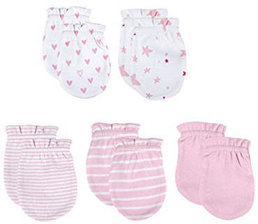 Juego de gorro y manoplas para bebé recién nacido, 5 gorras y 5 pares de guantes para bebés de 0 a 6 meses, 100% algodón