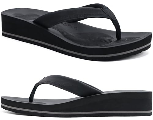COFACE Chanclas Mujer Sandalias de Cuña para Verano Playa Piscina | Chancletas con pala cómoda Interior Exterior Antideslizante Goma Suela Talla 36-43
