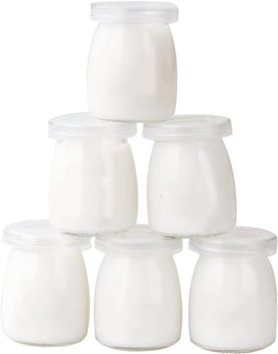 LATRAT Joghurtgläser 6 Gläser mit Deckel,Sahne-Dessertglas Puddingglas Gläser, Kapazität 150 ml
