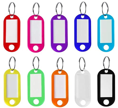 10 Stück Kunststoff Schlüsselanhänger, Schlüsselschilder, Etiketten Schlüsselbund, Etiketten Tags, Schlüssel Anhänger Schlüsseletiketten für Zuhause, Büros, Pet ID, Koffer