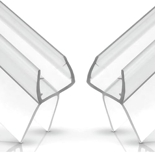 Guarnizione Doccia Sottoporta 2x100cm in PVC Sigillante per Spessore Vetro box trasparente addensato 2PCS 6mm / 7mm / 8mm Non è Richiesta la Colla