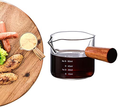 Taza De Espresso Con Mango De Madera De Vidrio De Doble Pico En V, Vaso De Leche Con Mango De Madera, 100 Ml, Resistencia Al Calor, para Café, Leche, Jugo, Hogar, Bar, Fiesta