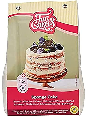 FunCakes Mix für Biskuitkuchen, Glutenfrei: Einfach in der Anwendung, Wunderbar leichter Biskuitkuchen, Perfekt für die Kuchendekoration, Konditorqualität, Kuchenboden, Halal zertifiziert, 500g