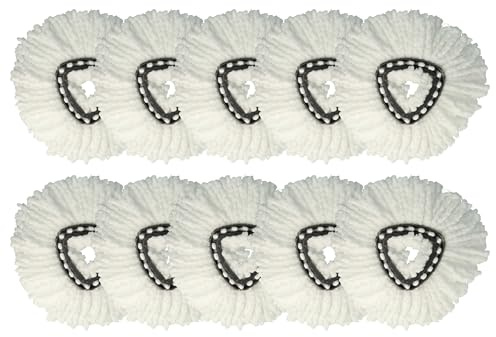 vhbw 10x Wischbezug kompatibel mit Vileda EasyWring & Clean, EasyWring & Clean Turbo Wischmopp - Ersatzkopf, Mikrofaser Weiß
