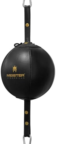 Meister SpeedKills - Borsa in pelle a doppia estremità, con elastici e sacca in lattice leggero, taglia M, 17,8 cm, colore: Nero