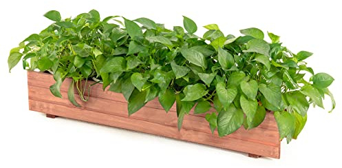 COSTWAY Arriate de Madera de Jardín, Suelo de Huerto Urbano, Caja de Madera de Abeto para Vegetales, Frutas y Hierbas para Patio, Jardín y Balcón, No Montaje, 90 x 18 x 15 cm