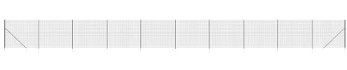 Clôture en treillis métallique et ancrage anthracite 1,4x25 m