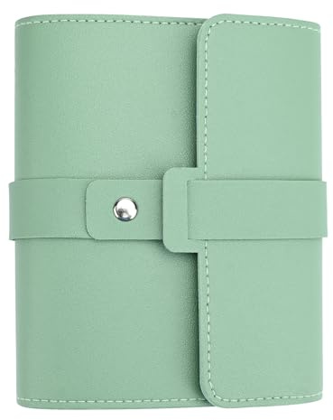 Fadcaer Earring Book,Earring Box,Earring Storage Organiser,Jewellery Rolls for Travelling,Travel Jewellery Organiser,Supple PU Leather,A Small Book for Keeping Your Earrings Safe,Green