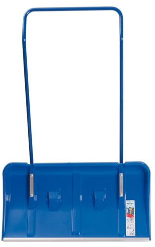 Schneeschaufel 80 cm | Schneeschieber mit ergonomischem Griff und Aluminiumkante für leichte Führung | Schneeräumer mit robuster Konstruktion für effiziente Schneeräumung auf Straßen und Plätzen |Blau