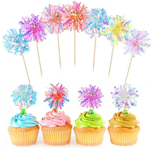 ZYEKIU 35 Pezzi Stuzzicadenti Decorativi, Topper Torta Compleanno Colorato, Decorazioni Torta Compleanno Creatività, Stuzzicadenti per Feste Lucente per Riunioni di Famiglia Matrimoni Compleanni