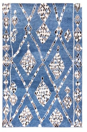Morgenland Berber Teppich - Meral - Blau - Rechteckig