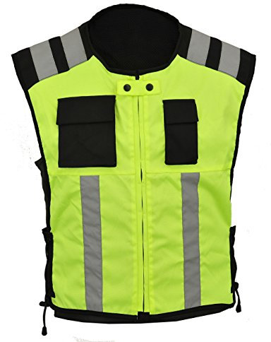 GEARX Hi Sichtbarkeit Weste Reflektierende Motorrad Radfahren Arbeitsschutzkleidung Notfall Hi Viz Waiscost Seitenanpassungen, L