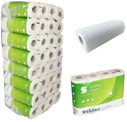 Wepa 8lots de 4 rouleaux de papier essuie-tout à 3 plis