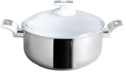 Serafino Zani Cream Casserole Dish with Lid Diametro 24 silver/white