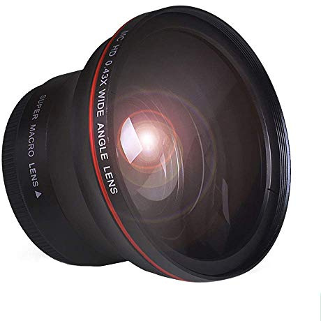 Tectra 55MM 0.43x Professional HD Wide Angle Lens (Macro Portion) for Nikon Cameras with DX NIKKOR 18-55mm f/3.5-5.6G VR and 55MM Sony E Lenses