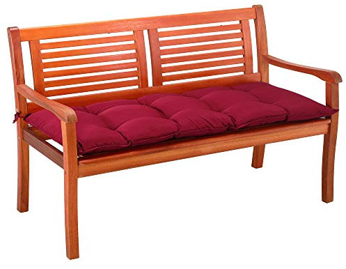 DETEX® Bankauflage Sitzkissen Dunkelrot Polyester Visko-Effekt 110x45cm Sitzpolster Gartenbank Bank Kissen Polster Auflage Rückenkissen Bankkissen Sitzauflage 2-Sitzer