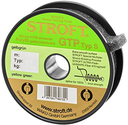 WAKU STROFT GTP S Typ 6 Gelbgrün 150m Geflochtene Angelschnur 16,00 Kg