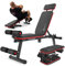Hop-Sport Hantelbank Klappbar, Verstellbare Trainingsbank mit Beinsperre, Multifunktional Fitnessbank für Zuhause, Bauchmuskeltrainer, 150 kg Max. Belastbarkeit