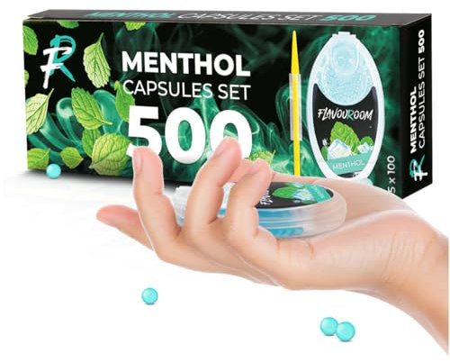 Flavouroom Aroma Click - 500 Premium Menthol Kugeln Set I Intensiver Flavour mit praktischer Box I Einfaches Einsetzen für DIY Menthol Filter Erlebnis - frischer Geschmack