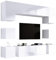 3E 3xE living.com Wohnwand Weiß Matt/Weiß Glanz Medienwand Design Modern MDF Hochglanz, Wohnzimmer Möbel, Wohnwand Wohnzimmer