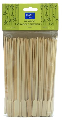 PME LSK185 Bamboo Paddle Skewers 18cm, Pack of 100, Brown