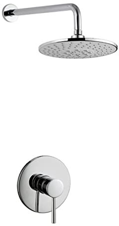 Juego de Ducha con Cabezal de Ducha presurizado para el hogar, Grifo Empotrado Oculto Totalmente de Cobre, Cromado galvanizado