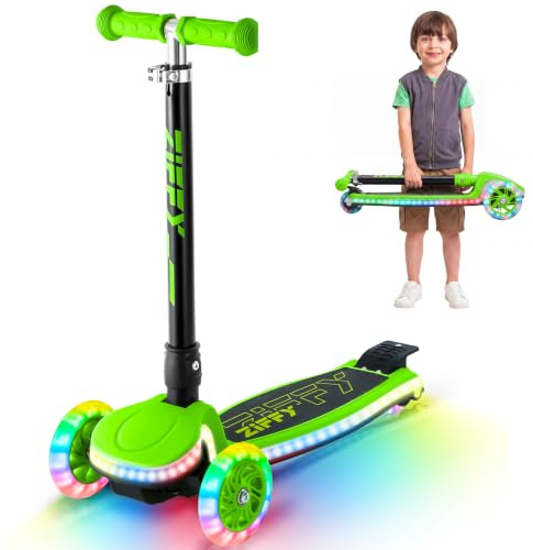 JOVA ZIFFY sparkcykel för barn 3–8 år, 3 hjul för pojkar och flickor, 50 kg, 20 dynamiska LED-lampor, 4 justerbara höjder, halkfri åkskoter