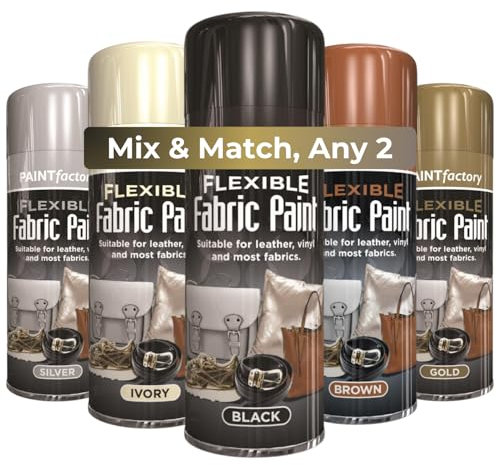 Inspired Essentials Flexible Fabric Spray Paint Bundle Mix & Match Any (2 x 200ml) | Leather Vinyl Textile Clothes Fast Drying Leather for Most Fabrics Clothes Fast Drying