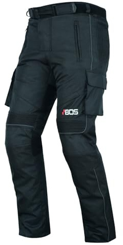 Wasserdichte Textil Motorradhose Herren – Winddicht mit Protektoren – Motorrad & Quad Bikerhose, Herren Motorrad Textil Hose Schwarz (DE/NL/SE/PL, Alphanumerisch, L, Regular, Regular, BLACK)