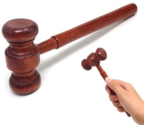 WUYJI Martillos de albañil,1 martillo de subasta de madera, mazo de tribunal de madera y base de mazo, martillo de alta calidad, martillo de subasta de madera, mazo de madera para jueces.