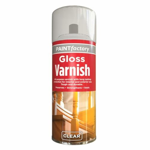 Paint Factory Clear Gloss Varnish Spray Exterior Interior Aerosol Can 250ml All Purpose (1 Pack)