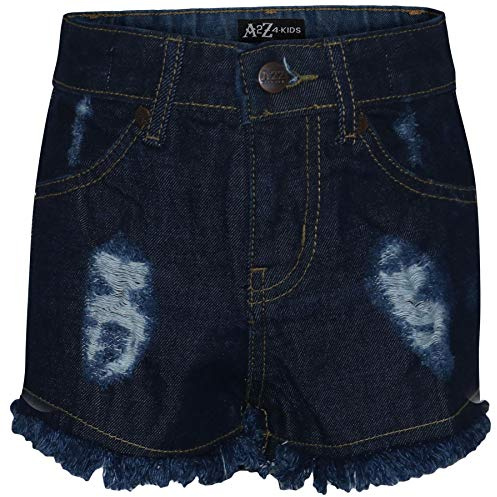 A2Z 4 Kids Chicas Shorts Flaco Rasgado Jeans Caliente - Shorts Denim S03 Dark Blue 9-10