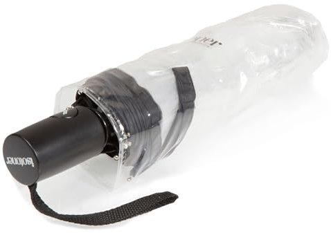 Isotoner Parapluie femme solide, transparent, ouverture/fermeture manuelle