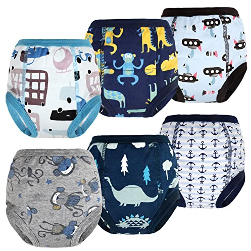 FLYISH DIRECT Paquete de 6 Pantalones de Entrenamiento para bebés, Ropa Interior para Orinal, Pantalones para pañales para niños pequeños, 120/5T