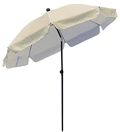 pincho Parasol de terrasse extérieur 200 cm, parasol de jardin avec protection solaire UV50, tissu polyester 170 g/m², beige, 200 cm