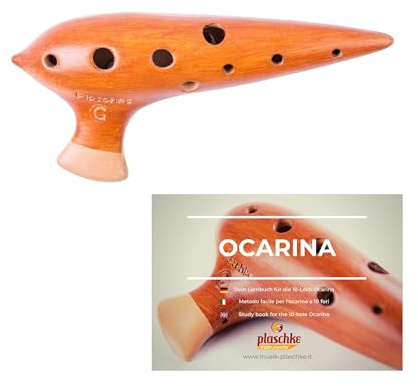 PLASCHKE Ocarina in Sol, Premium in terracotta, ceramica, fatto a mano dell`Alto Adige