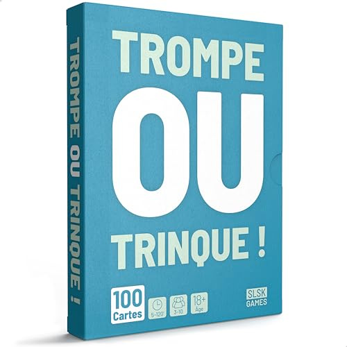 SLSK Games Trompe ou Trinque - Le Jeu de Fête Amusant avec 100 Cartes - Jeu à Boire pour Adultes dès 18 Ans - Édition Française