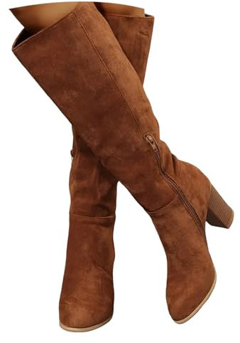 Chaussure Femme Ete Chic Et Confortable, Bottes pour Femme Mollet Large Pieds Larges Chaussure Grande Taille Souple Bottes Confortable Fantaisie Boots Hiver Cuir Bottine