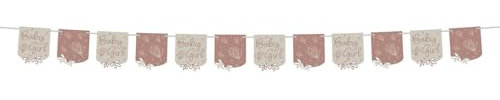 Folat 25000 Decorazioni Baby Shower per Ragazza - Striscione bandiera - Blooming Baby Girl - 6 metri - Decorazioni Gender Reveal