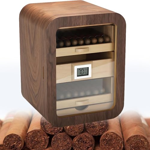 Lbxlhr Humidores de gabinete, humidor de Puros para 110 Puros, con estantes de Madera de Cedro español, con termómetro e higrómetro para Hombres(A,WithoutSkylight)