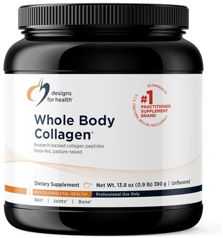 Whole Body Hydrolyzed Collagen Peptides Powder (390g - 30 Day Supply - Unflavoured) - Pure Collagen Peptides for Skin, Hair, Nails & Bone Health - with Bovine, Marine & Avian Collagen Peptides