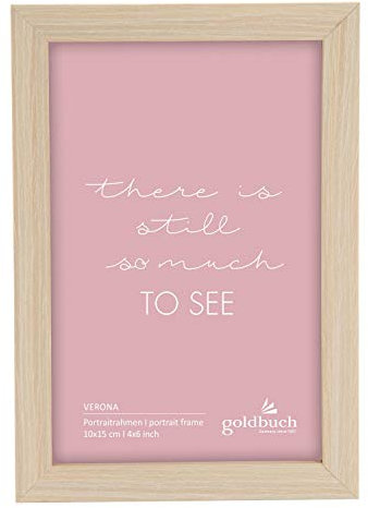goldbuch Cornice portafoto Verona in Legno MDF per 1 Foto/Foto 10 x 15 cm, Cornice da appoggiare, Cornice portafoto con Supporto da Appendere, Cornice ca. 11,5 x 16,5 x 1,5 cm, Colore Naturale
