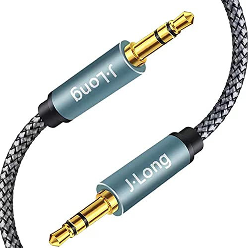 3.5mm Aux Cable 1M, J•LONG Nylon Braided 3.5mm Male to Male Auxiliary Audio Stereo Cord Compatible with Car,Headphones,Tablets,Laptops,Android Smart Phones& More (1m/3FT)